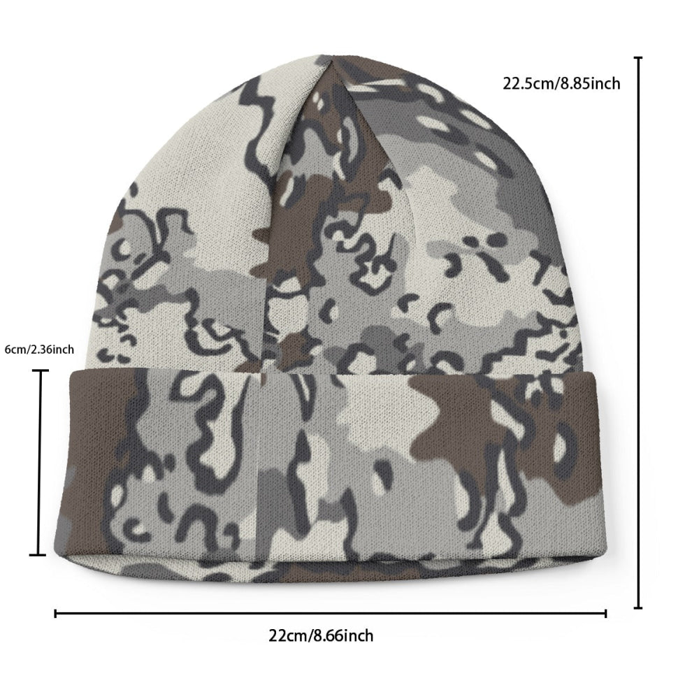 Alaska Chocolate Chip Tundra CAMO Knitted Beanie - U / White