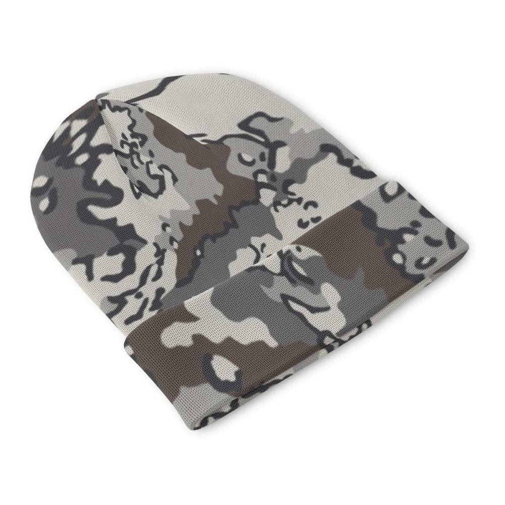 Alaska Chocolate Chip Tundra CAMO Knitted Beanie - U / White