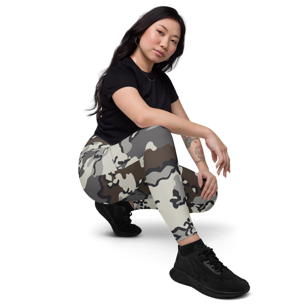 Alaska Chocolate Chip Tundra CAMO Leggings with pockets - Womens With Pockets