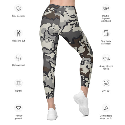 Alaska Chocolate Chip Tundra CAMO Leggings with pockets - Womens With Pockets