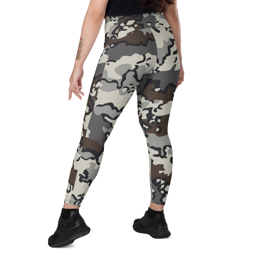 Alaska Chocolate Chip Tundra CAMO Leggings with pockets - Womens With Pockets