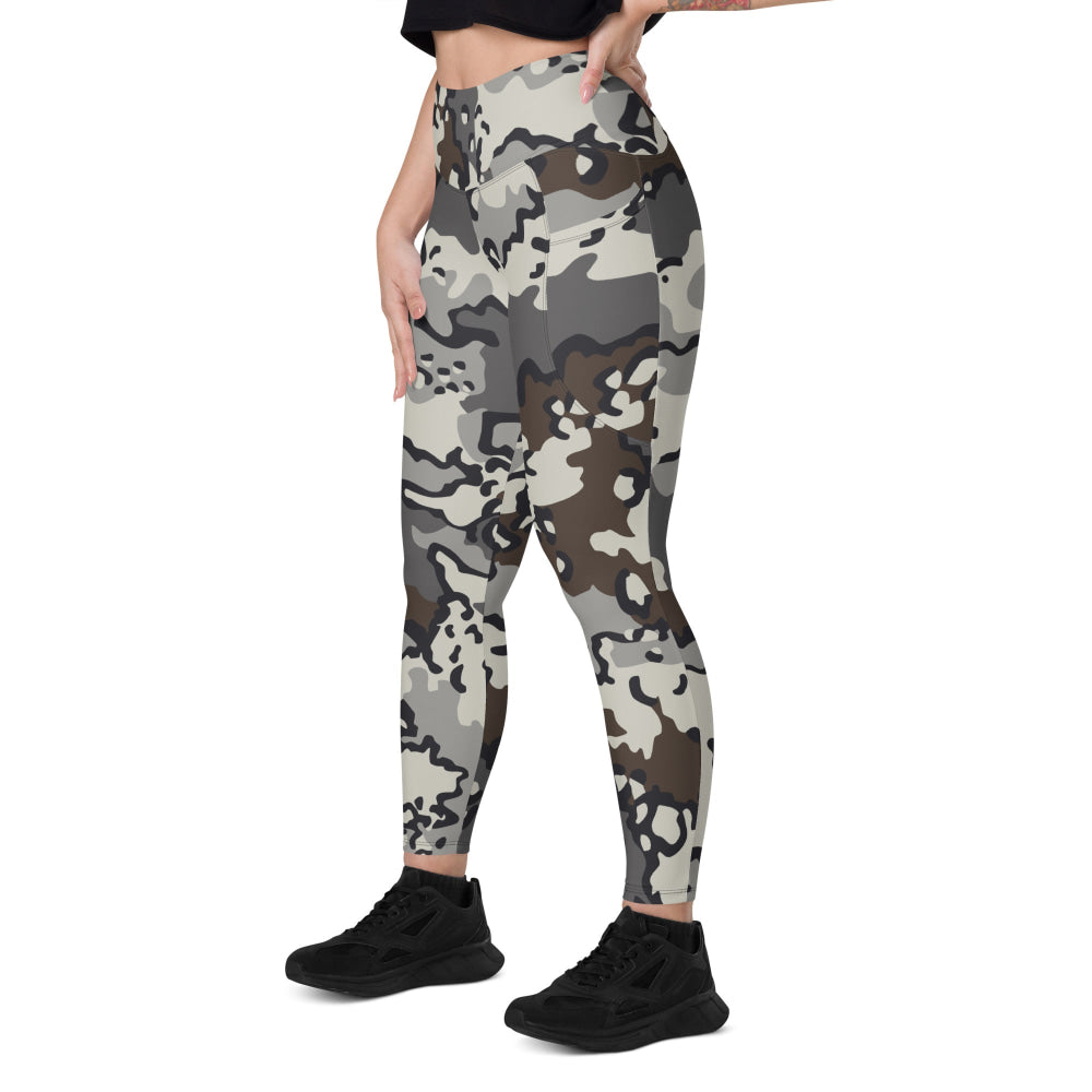 Alaska Chocolate Chip Tundra CAMO Leggings with pockets - Womens With Pockets