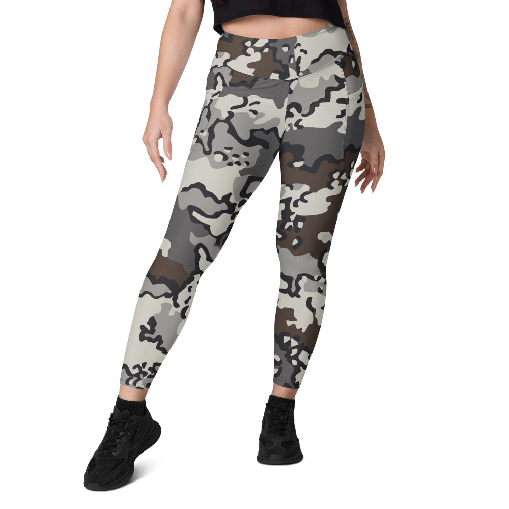 Alaska Chocolate Chip Tundra CAMO Leggings with pockets - Womens With Pockets