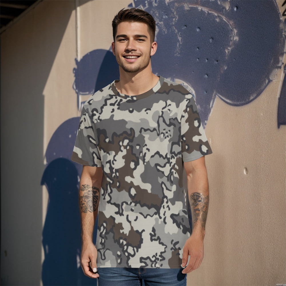 Alaska Chocolate Chip Tundra CAMO Men’s 100% Cotton T-Shirt - XS / White - Mens