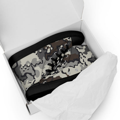 Alaska Chocolate Chip Tundra CAMO Mens high top canvas shoes - High Top Canvas Shoes