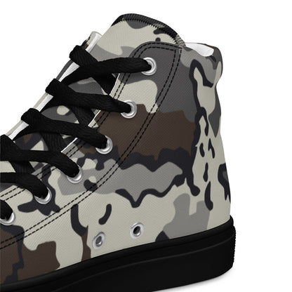 Alaska Chocolate Chip Tundra CAMO Men’s high top canvas shoes - Mens High Top Canvas Shoes