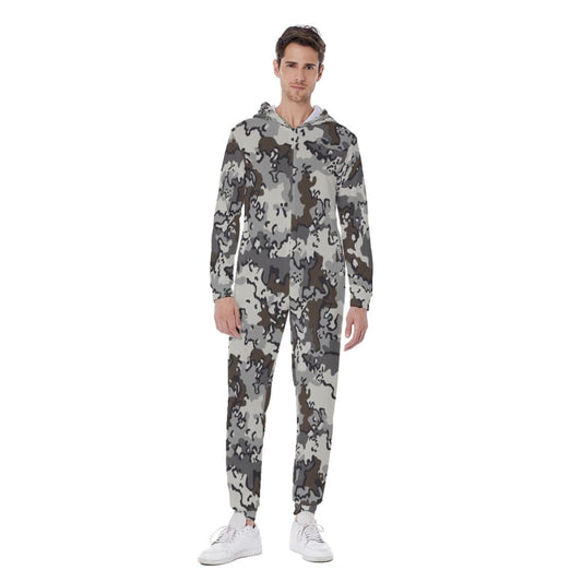 Alaska Chocolate Chip Tundra CAMO Men’s Hooded Jumpsuit - S / White - Mens