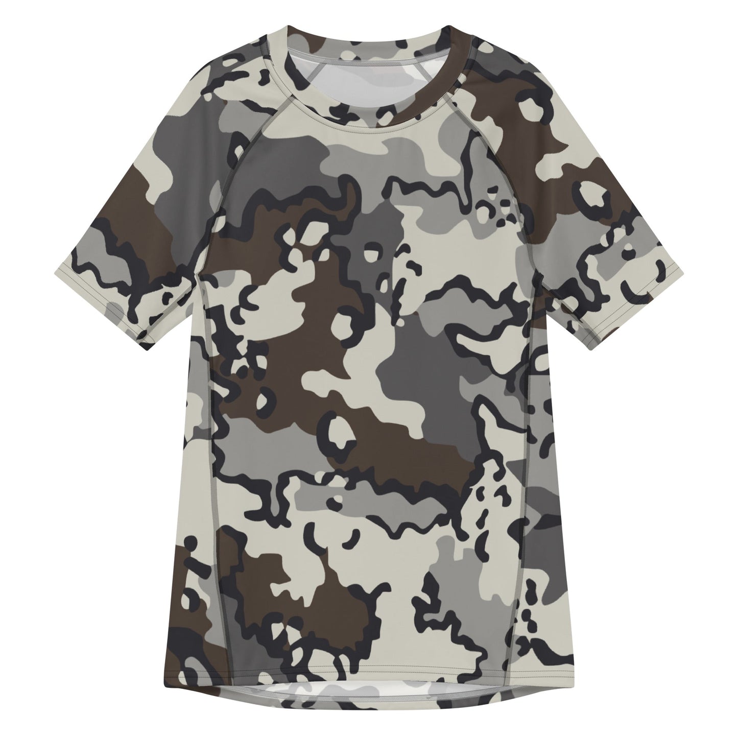 Alaska Chocolate Chip Tundra CAMO Mens Short-Sleeve Rash Guard - 2XS - Short-sleeve Guards