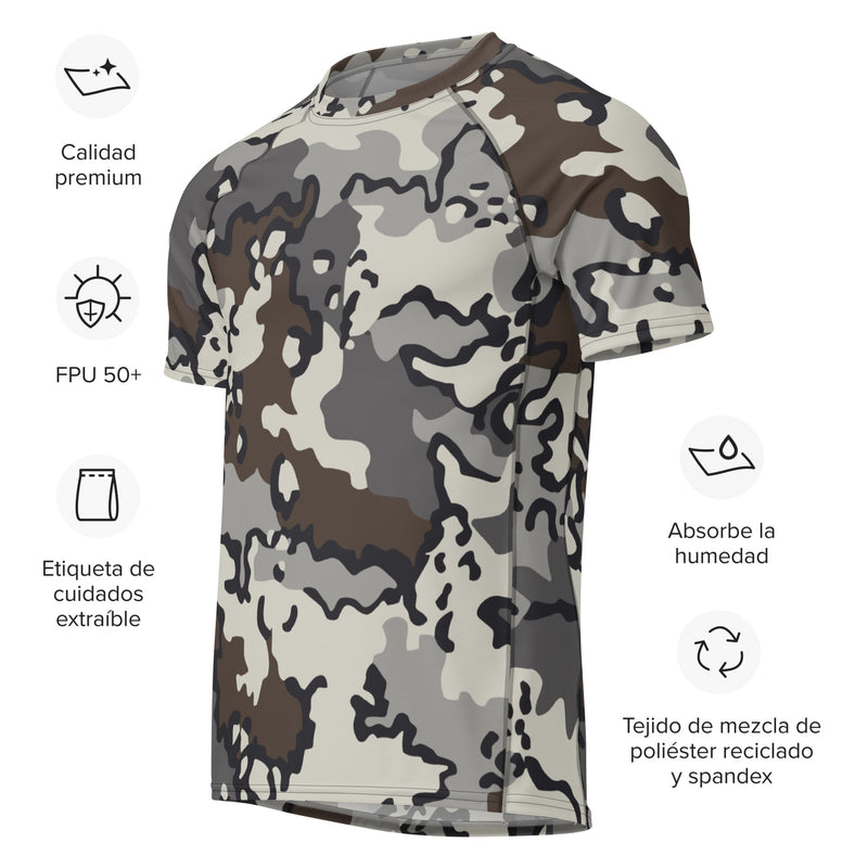 Alaska Chocolate Chip Tundra CAMO Mens Short-Sleeve Rash Guard