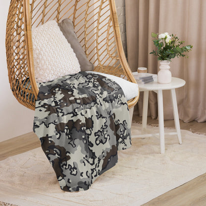 Alaska Chocolate Chip Tundra CAMO Sherpa Blanket