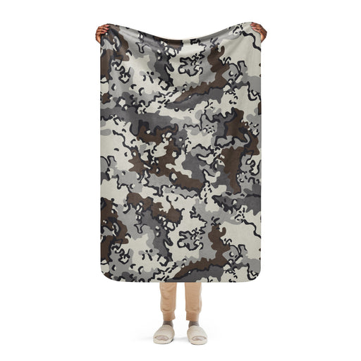 Alaska Chocolate Chip Tundra CAMO Sherpa Blanket - 37″×57″