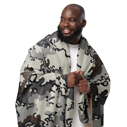 Alaska Chocolate Chip Tundra CAMO Sherpa Blanket