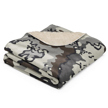 Alaska Chocolate Chip Tundra CAMO Sherpa Blanket