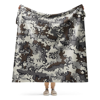 Alaska Chocolate Chip Tundra CAMO Sherpa Blanket - 60″×80″
