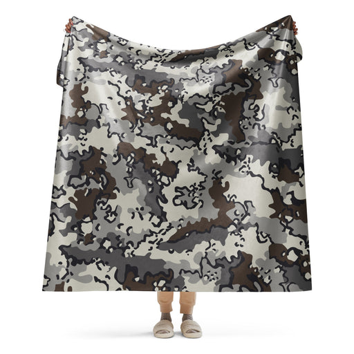 Alaska Chocolate Chip Tundra CAMO Sherpa Blanket - 60″×80″