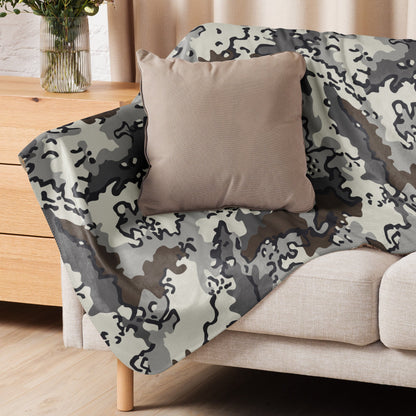 Alaska Chocolate Chip Tundra CAMO Sherpa Blanket