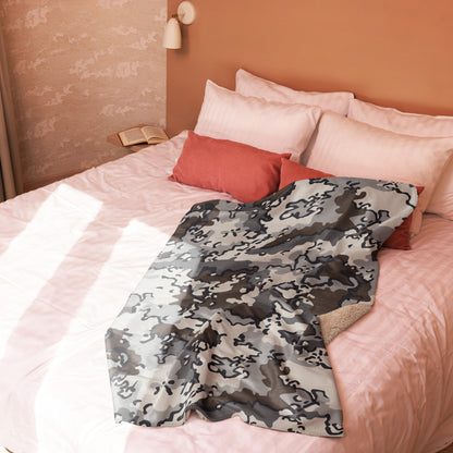 Alaska Chocolate Chip Tundra CAMO Sherpa Blanket