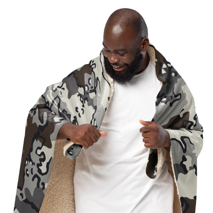 Alaska Chocolate Chip Tundra CAMO Sherpa Blanket