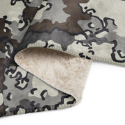 Alaska Chocolate Chip Tundra CAMO Sherpa Blanket