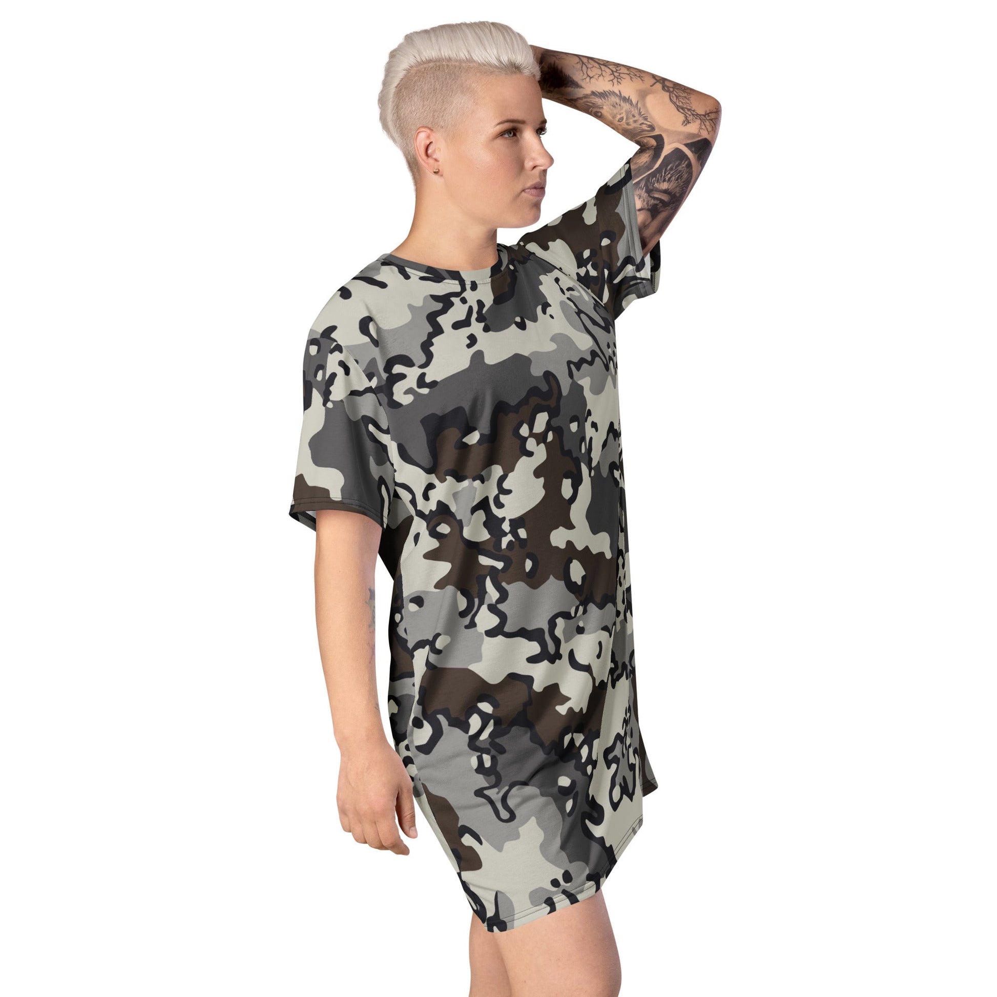 Alaska Chocolate Chip Tundra CAMO T-shirt dress - Womens T-Shirt Dresses