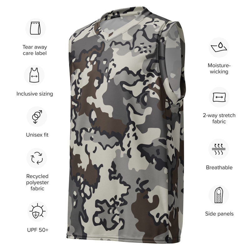 Alaska Chocolate Chip Tundra CAMO Unisex Basketball Jersey
