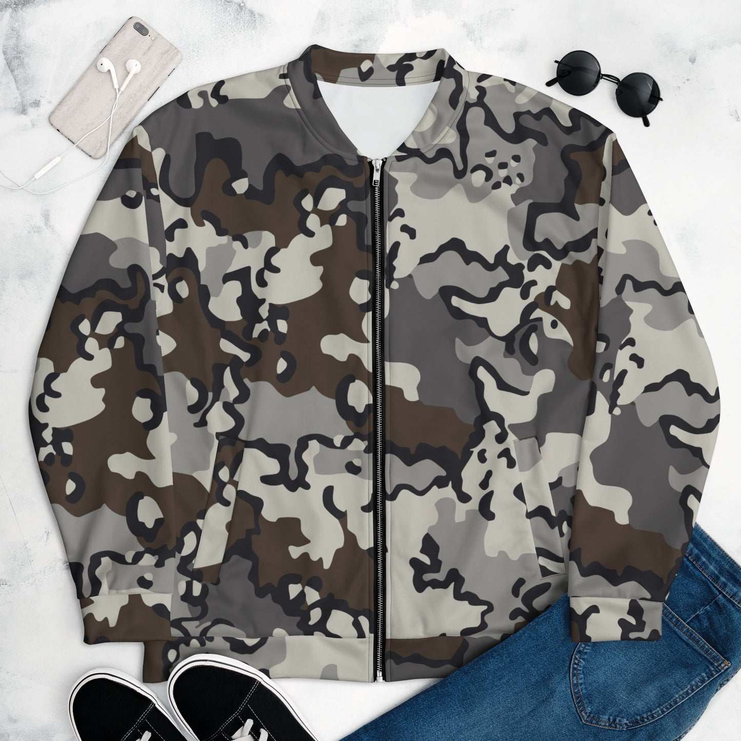 Alaska Chocolate Chip Tundra CAMO Unisex Bomber Jacket - Jackets