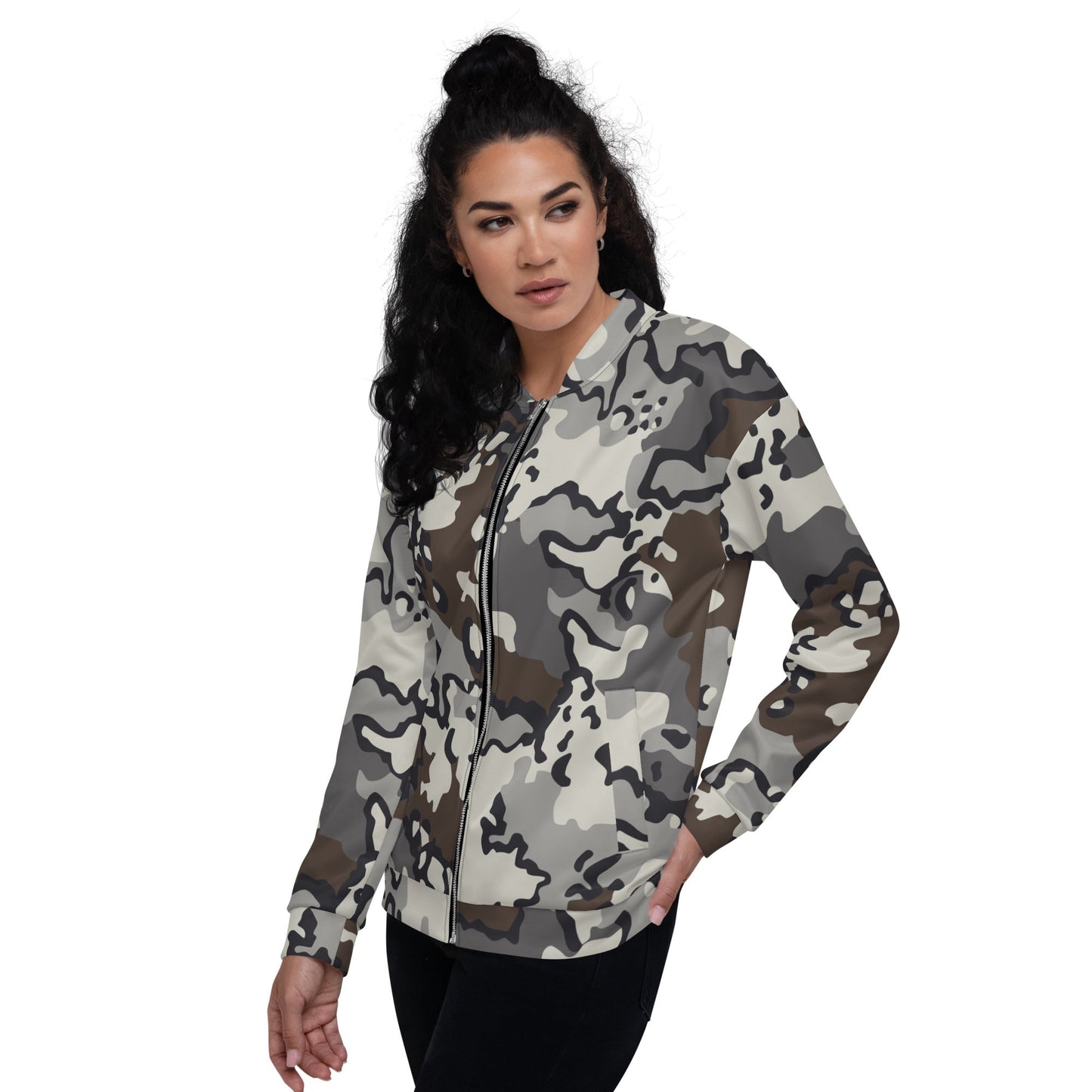 Alaska Chocolate Chip Tundra CAMO Unisex Bomber Jacket - Jackets