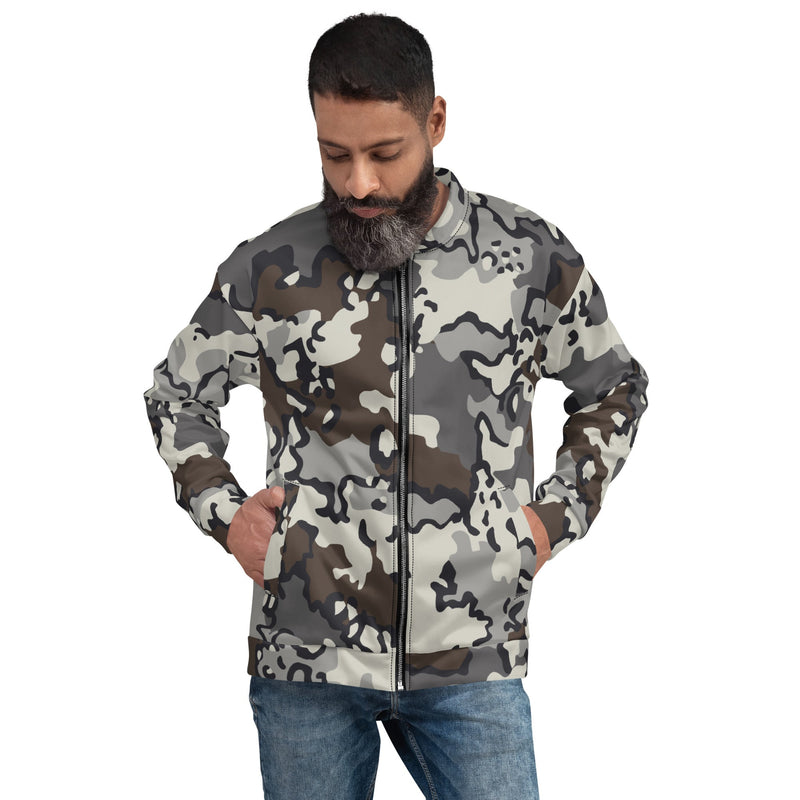 Alaska Chocolate Chip Tundra CAMO Unisex Bomber Jacket - XS
