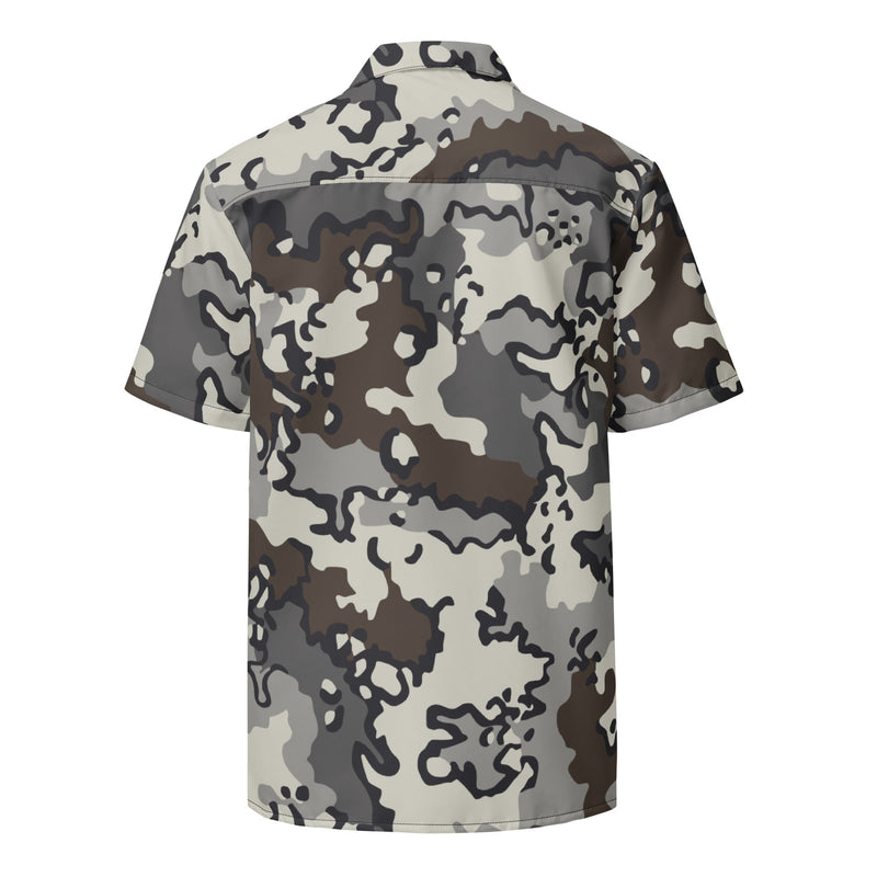 Alaska Chocolate Chip Tundra CAMO Unisex Short-Sleeve Button Shirt - Button-Up
