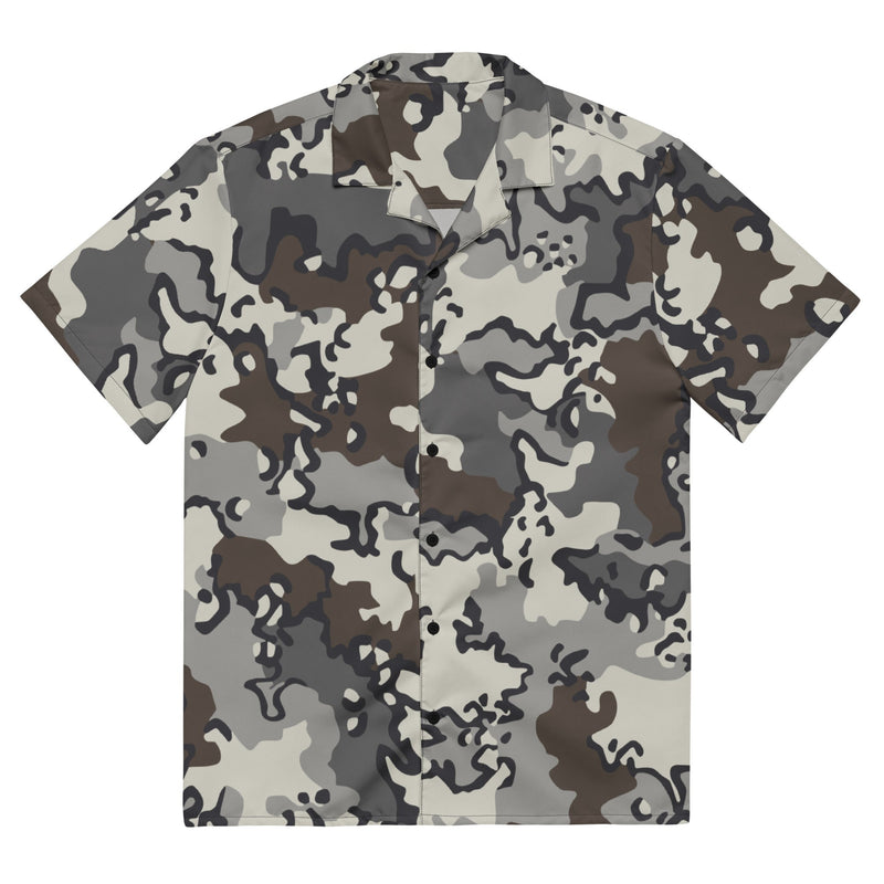Alaska Chocolate Chip Tundra CAMO Unisex Short-Sleeve Button Shirt - 2XS - Button-Up