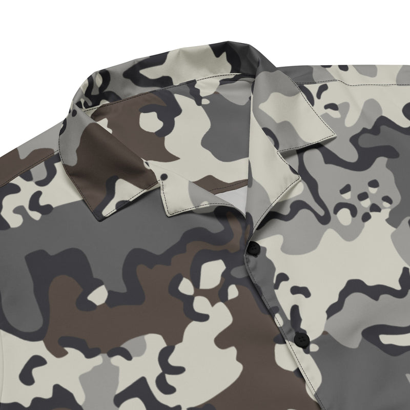 Alaska Chocolate Chip Tundra CAMO Unisex Short-Sleeve Button Shirt - Button-Up