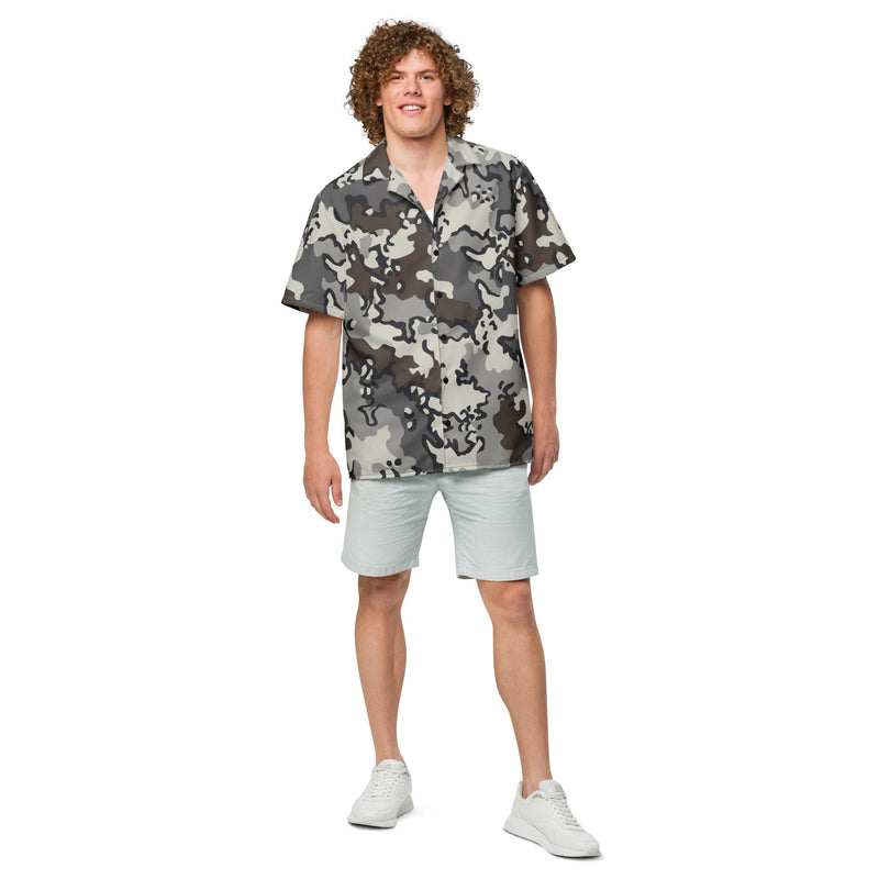 Alaska Chocolate Chip Tundra CAMO Unisex Short-Sleeve Button Shirt - Button-Up