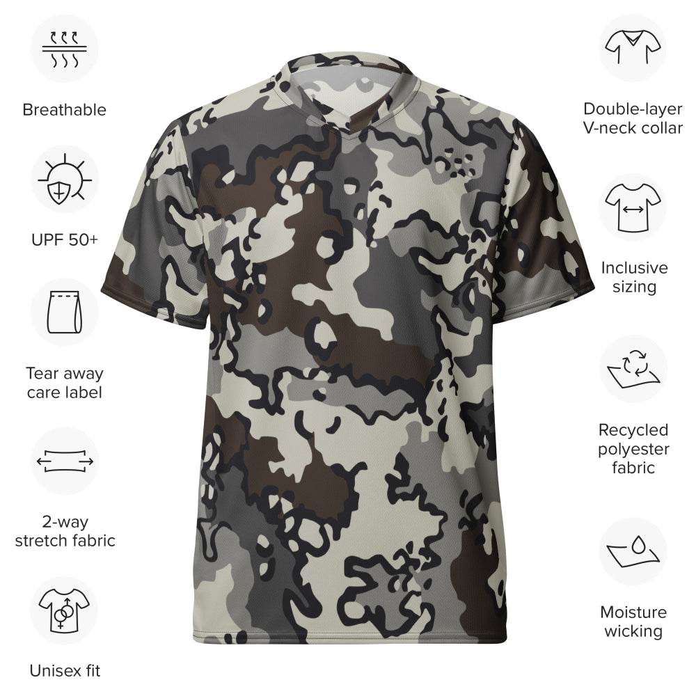 Alaska Chocolate Chip Tundra CAMO unisex sports jersey - Unisex Sports Jersey