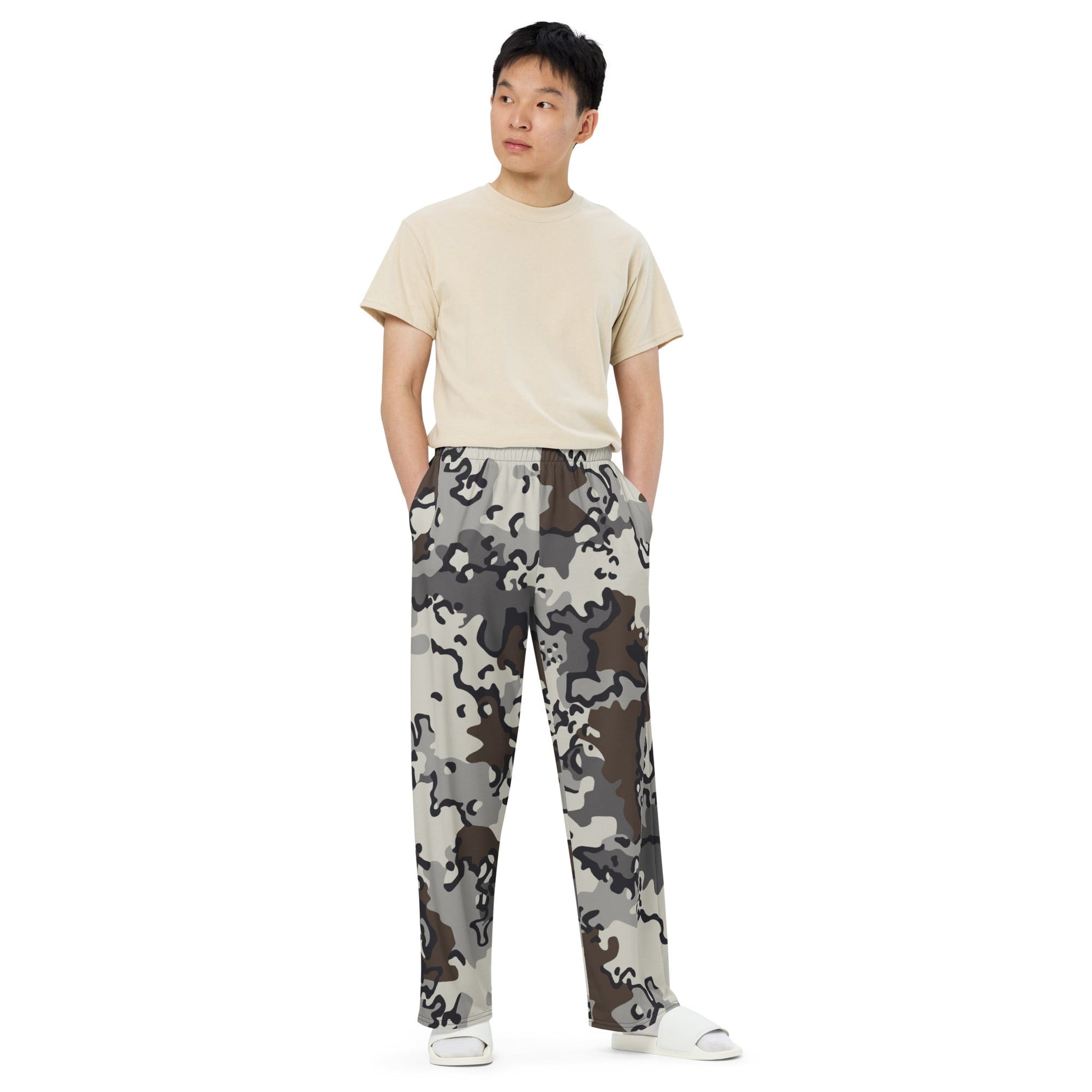 Alaska Chocolate Chip Tundra CAMO unisex wide-leg pants - Wide-leg Pants