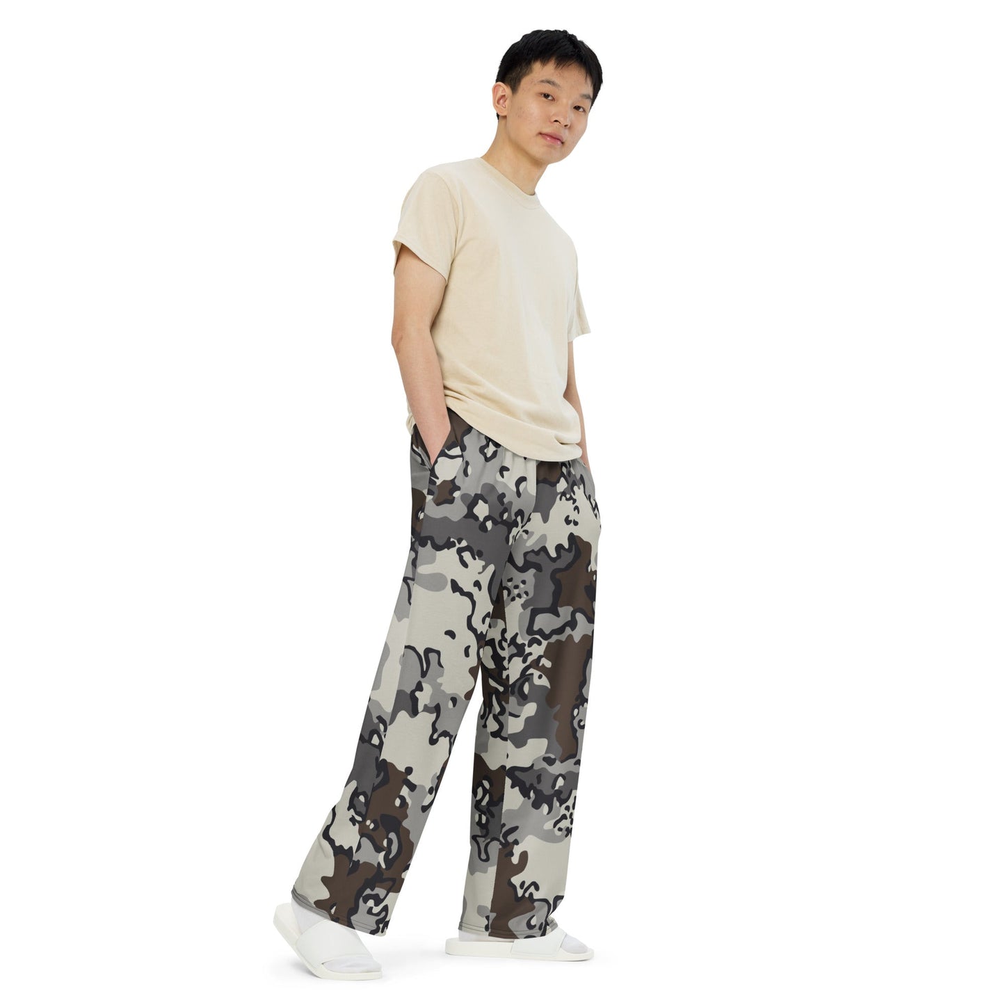 Alaska Chocolate Chip Tundra CAMO unisex wide-leg pants - Wide-leg Pants