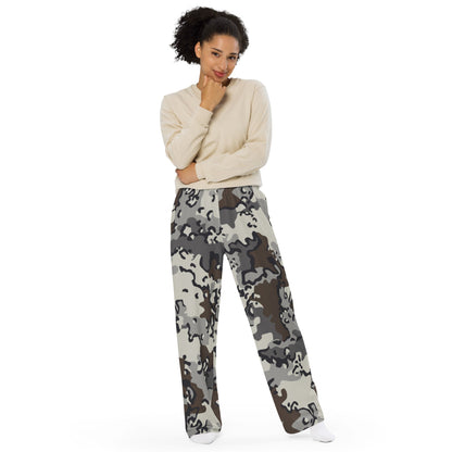 Alaska Chocolate Chip Tundra CAMO unisex wide-leg pants - Unisex Wide-Leg Pants