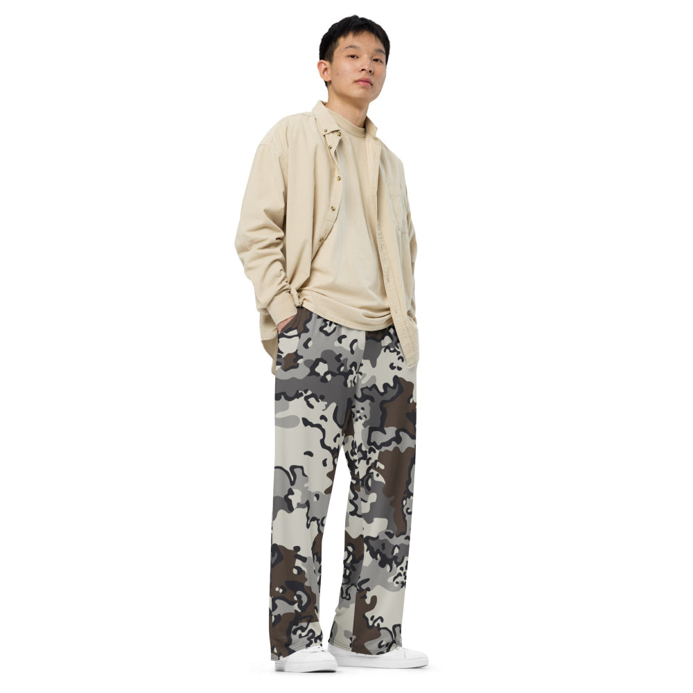 Alaska Chocolate Chip Tundra CAMO unisex wide-leg pants - Unisex Wide-Leg Pants