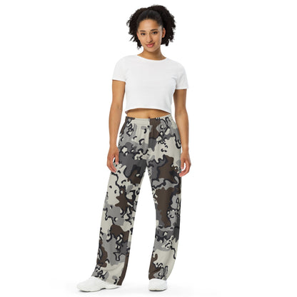 Alaska Chocolate Chip Tundra CAMO unisex wide-leg pants - Unisex Wide-Leg Pants