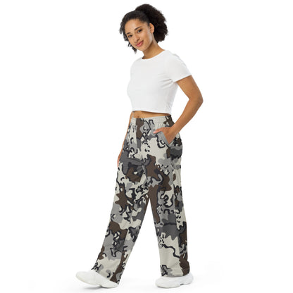 Alaska Chocolate Chip Tundra CAMO unisex wide-leg pants - Unisex Wide-Leg Pants