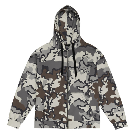 Alaska Chocolate Chip Tundra CAMO Unisex Zip Hoodie - 2XS