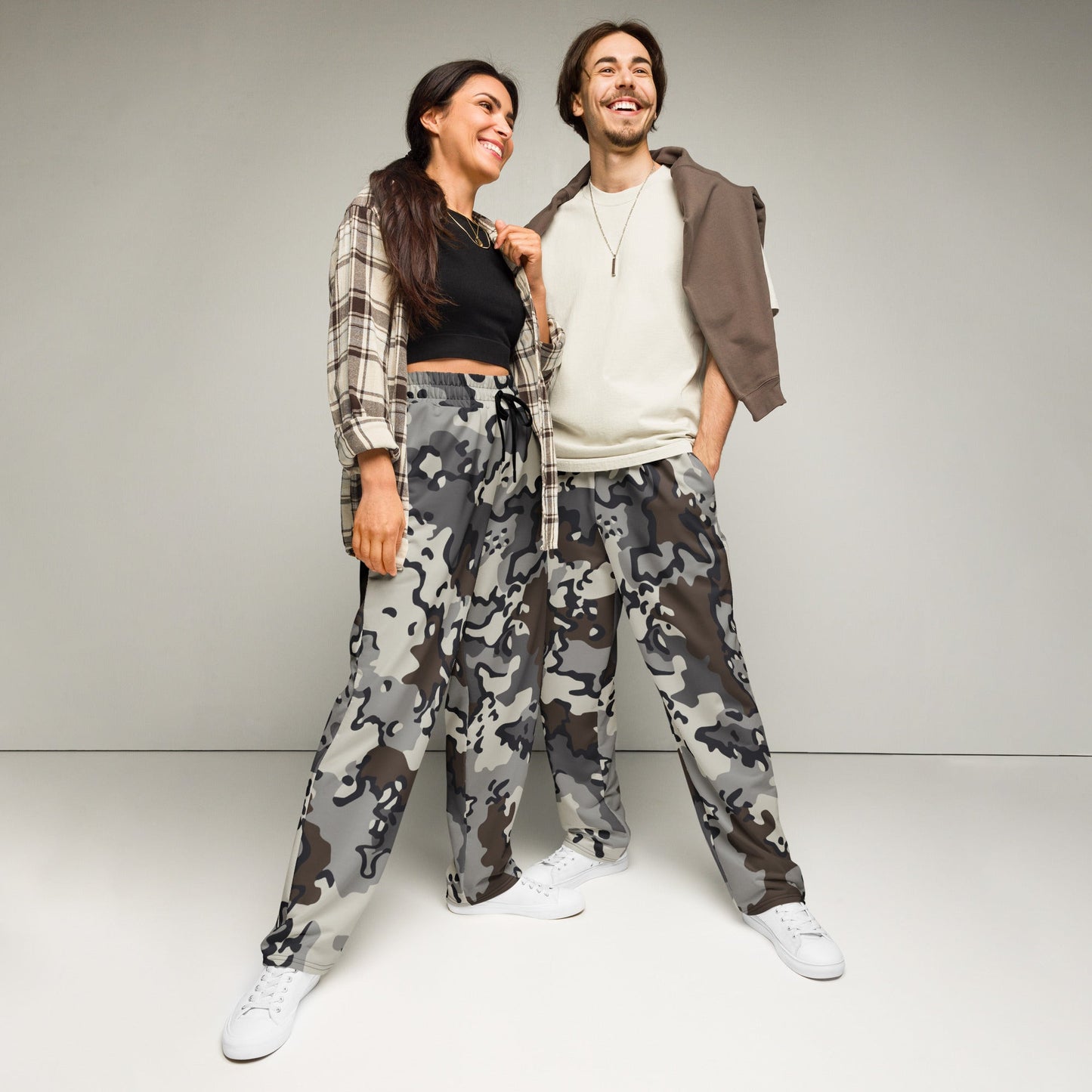 Alaska Chocolate Chip Tundra CAMO Wide-leg joggers - 2XS - Joggers