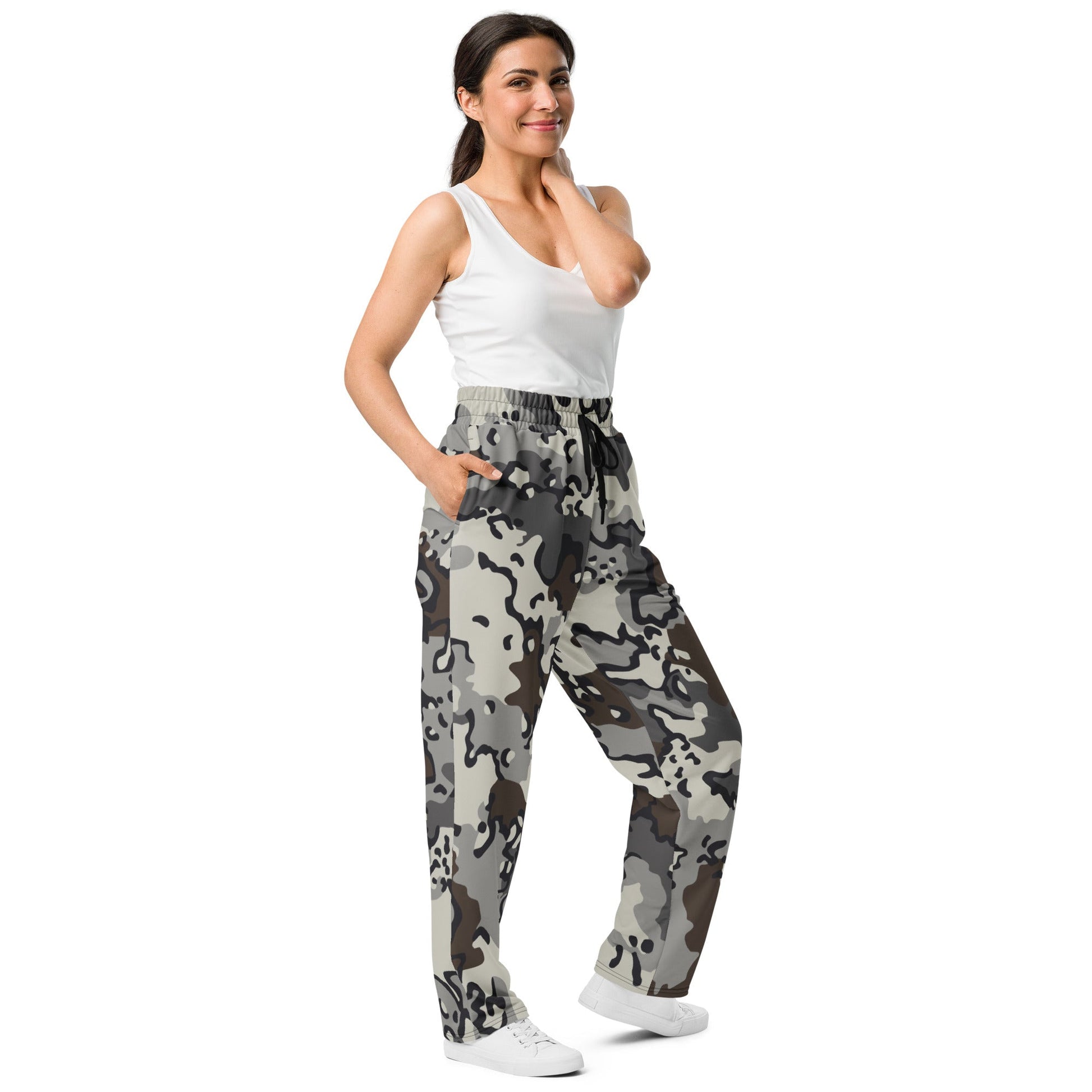 Alaska Chocolate Chip Tundra CAMO Wide-leg joggers - Joggers
