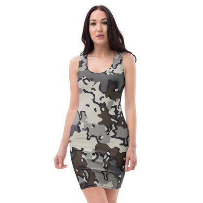 Alaska Chocolate Chip Tundra CAMO Womens Bodycon Dress - XS