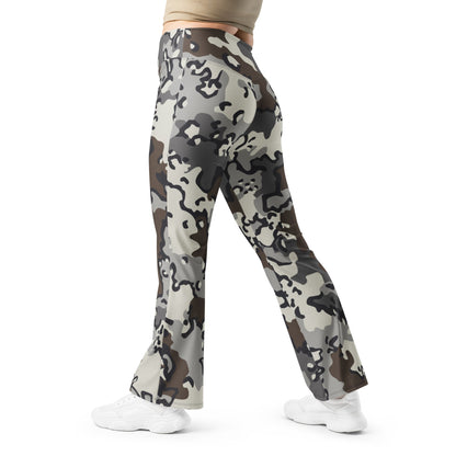 Alaska Chocolate Chip Tundra CAMO Womens Flare Leggings - 2XS