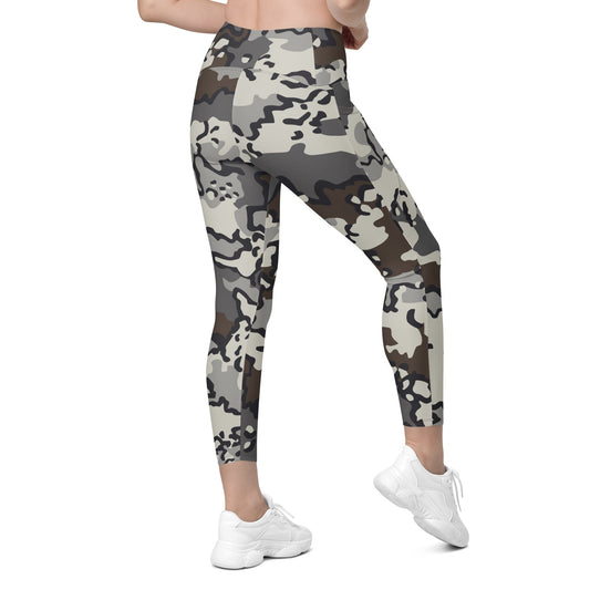 Alaska Chocolate Chip Tundra CAMO Womens Leggings with Pockets