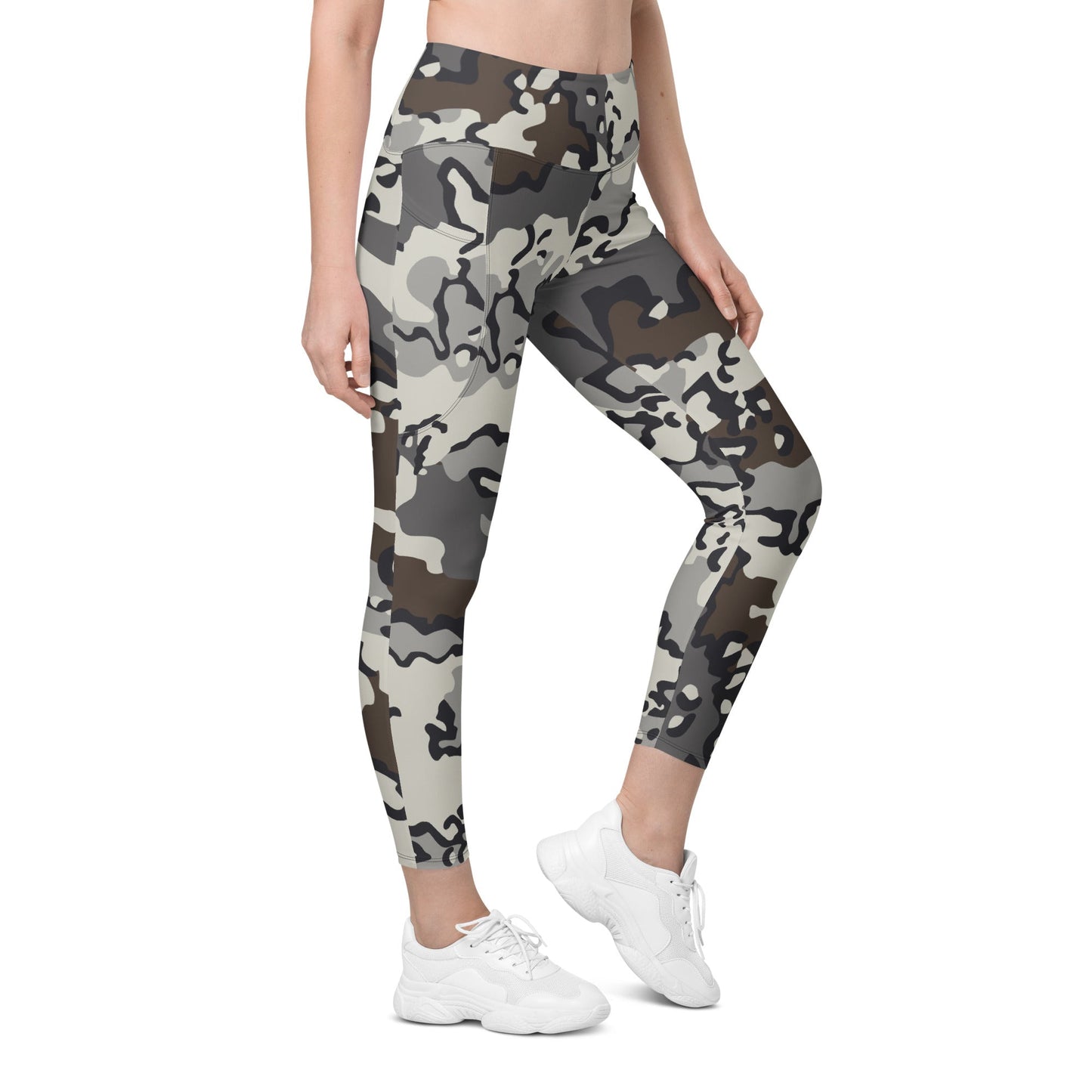 Alaska Chocolate Chip Tundra CAMO Womens Leggings with Pockets - 2XS