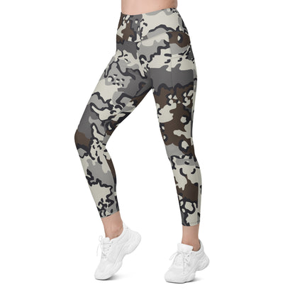 Alaska Chocolate Chip Tundra CAMO Womens Leggings with Pockets