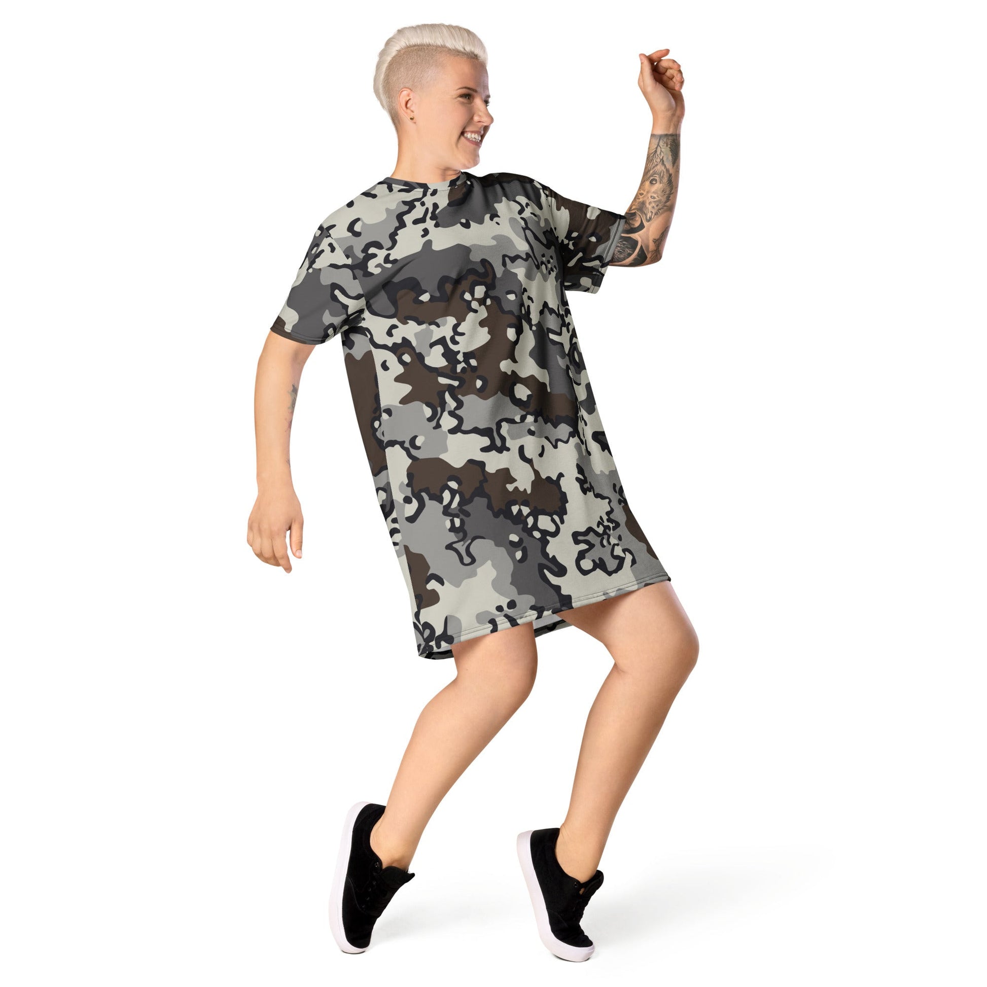 Alaska Chocolate Chip Tundra CAMO Womens T-Shirt Dress