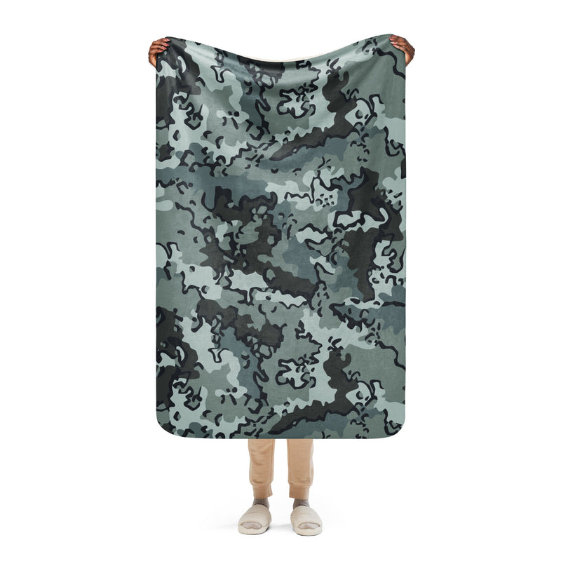Alaska Chocolate Chip Urban CAMO Sherpa Blanket - 37″×57″