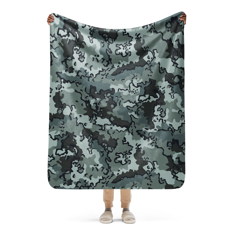 Alaska Chocolate Chip Urban CAMO Sherpa Blanket - 50″×60″